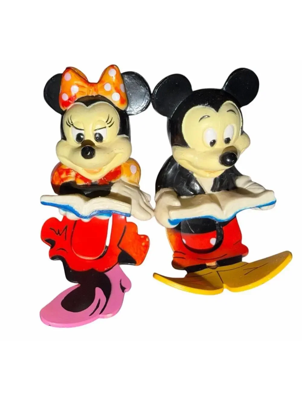 Lot of 2 Vintage 1990s Disney Mickey & MINNIE MOUSE 3-D Bookmarks by Applause